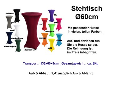 Stehtisch 60cm mit Husse